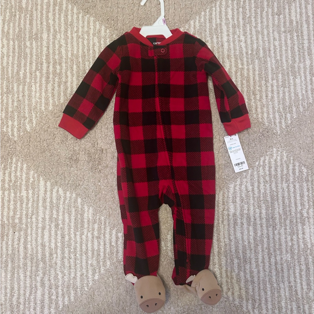Carter's Red and Black Checkered Kids Footie